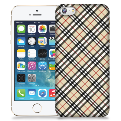 Skal till Apple iPhone 5/5S/SE - Rutig diagonal - Beige
