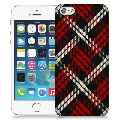 Skal till Apple iPhone 5/5S/SE - Rutig - Röd