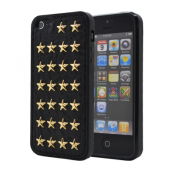 Studded leather pattern FlexiSkal till Apple iPhone 5S/5 (Gold Stars)