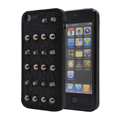 Studded leather pattern FlexiSkal till Apple iPhone 5/5S/SE