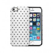 Tough mobilSkal till Apple iPhone SE/5S/5 - Polka - Vit