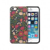 Tough mobilSkal till Apple iPhone SE/5S/5 - Retro Blommor - Grå