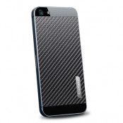 Spigen Skin Guard Carbon Skin till Apple iPhone 5/5S/SE (Svart) + Skärmskydd