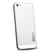 Spigen Skin Guard Carbon Skin till Apple iPhone 5/5S/SE (Vit) + Skärmskydd