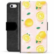 iPhone 5/5S/SE Premium Plånboksfodral - Citronmönster