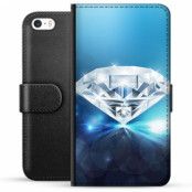 iPhone 5/5S/SE Premium Plånboksfodral - Diamant