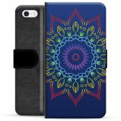 iPhone 5/5S/SE Premium Plånboksfodral - Färgrik Mandala
