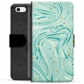 iPhone 5/5S/SE Premium Plånboksfodral - Grön Mynta