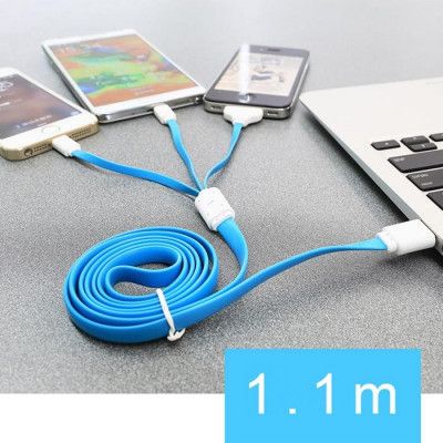 TakeFans 3 in 1 USB laddningskabel till iPhone 5 5s 5c 4s Samsung Sony HTC Etc
