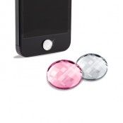 WHITE-DIAMONDS Home button iPhone 2p 1 vit och 1 Rosa