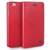 Qialino Äkta läder Plånboksfodral till Apple iPhone 6(S) Plus - Röd