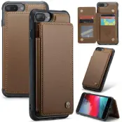 CASEME C22 Fodral för iPhone 6 Plus/7 Plus/8 Plus - Brun