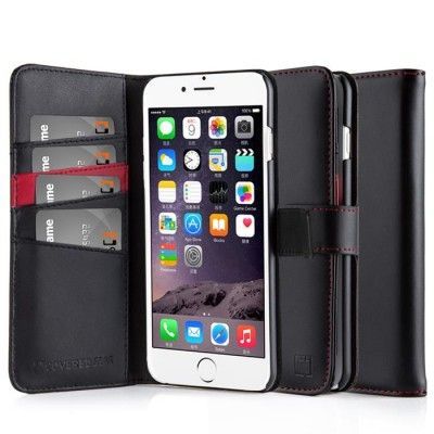CoveredGear Äkta Läder Plånboksfodral iPhone 6 Plus - Svart