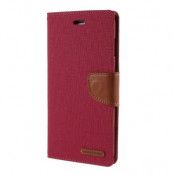 Mercury Canvas Diary Plånboksfodral till Apple iPhone 6(S) Plus - Rosa