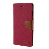 Mercury Canvas Diary Plånboksfodral till Apple iPhone 6(S) Plus - Röd
