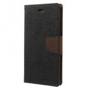 Mercury Fancy Diary Plånboksfodral till Apple iPhone 6(S) Plus - Svart/Brun