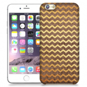 Skal till Apple iPhone 6 Plus - Canvas Ränder - Guld/Brun