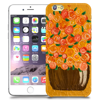 Skal till Apple iPhone 6 Plus - Orange flowers