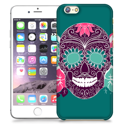 Skal till Apple iPhone 6/6S Plus - Glad dödskalle - Grön
