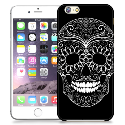 Skal till Apple iPhone 6/6S Plus - Glad dödskalle - Svart