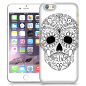 Skal till Apple iPhone 6/6S Plus - Glad dödskalle - Vit