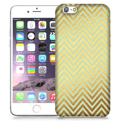 Skal till Apple iPhone 6 Plus - Ränder - Guld/Mint