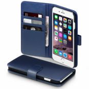 Terrapin Äkta Läder Plånboksfodral till Apple iPhone 6(S) Plus - Mörkblå