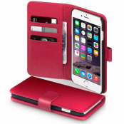 Terrapin Äkta Läder Plånboksfodral till Apple iPhone 6(S) Plus - Röd