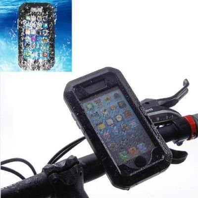 Vattentätt fodral med cykelhållare till iPhone 6/6S Plus - Svart