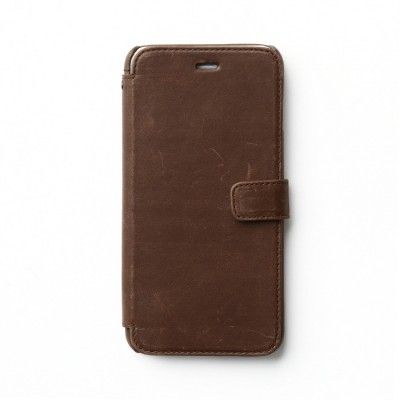 Zenus Vintage Äkta Läder Plånboksfodral till Apple iPhone 6(S) Plus (Mörk Brun)