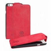 BUGATTI Äkta Läder Madrid Flipfodral till Apple iPhone 6 - Röd