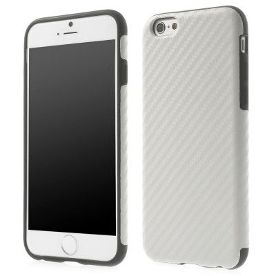 Carbon Fiber Texture FlexiCase skal till Apple iPhone 6 / 6S  (Vit)