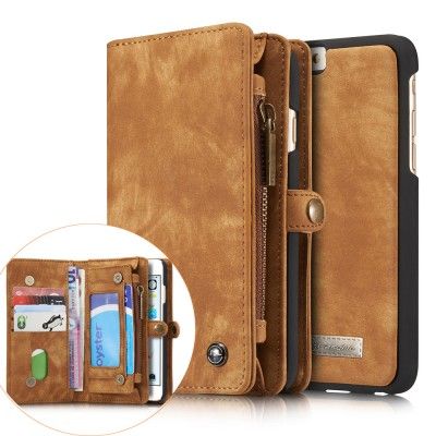 Caseme Retro Plånboksfodral av läder till iPhone 6 / 6S - Brun