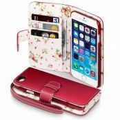 Floral Plånboksfodral till Apple iPhone 6 / 6S (Röd)