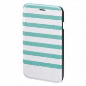 HAMA Plånboksväska DesignLine iPhone 6/6S - Stripe grön/vit