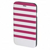 HAMA Plånboksväska DesignLine iPhone 6/6S - Stripe rosa/vit