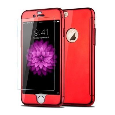 JOYROOM Beetles Series + Tempered Glass Skal till iPhone 6 / 6S - Röd