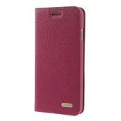 Kaiyue Äkta Läder FlipFodral till Apple iPhone 6 / 6S - Magenta