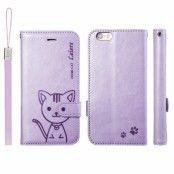 Leiers Domi Cat Plånboksfodral till Apple iPhone 6 - Lila