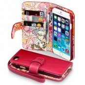 Lily Floral Plånboksfodral till Apple iPhone 6 (Röd)
