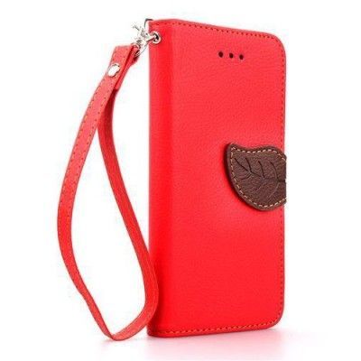 Litchi Leaf Plånboksfodral till Apple iPhone 6 - Röd