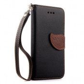 Litchi Leaf Plånboksfodral till Apple iPhone 6 / 6S - Svart