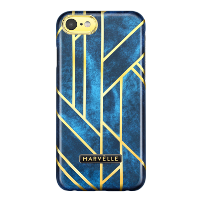 Marvêlle iPhone 6/7/8/SE 2020 Magnetiskt Skal - Velvet Golden Blue