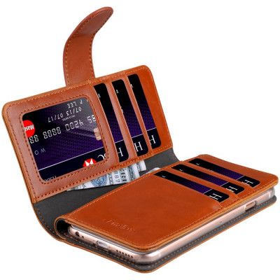 Melkco Plånboksfodral med många kortplatser iPhone 6/6S - Brun