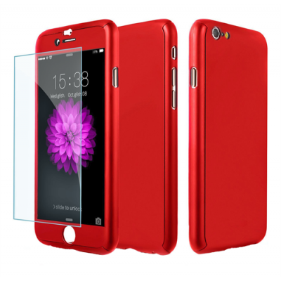 Pavoscreen 360° Helomslutande skal för iPhone 6(S) Plus, röd