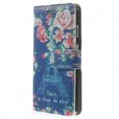 Plånboksfodral till Apple iPhone 6 / 6S  - Beautiful Flowers & Eiffel Tower