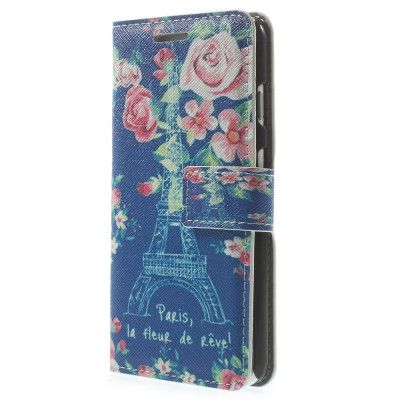 Plånboksfodral till Apple iPhone 6 / 6S  - Beautiful Flowers & Eiffel Tower