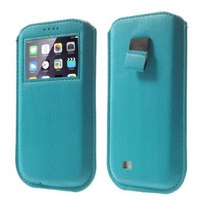 PouchFodral med fönster till Apple iPhone 6 / 6S  / Samsung Galaxy S4 - LjusBlå