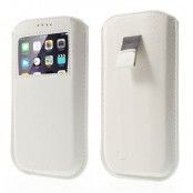PouchFodral med fönster till Apple iPhone 6 / Samsung Galaxy S4 - Vit