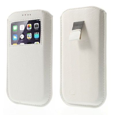 PouchFodral med fönster till Apple iPhone 6 / Samsung Galaxy S4 - Vit